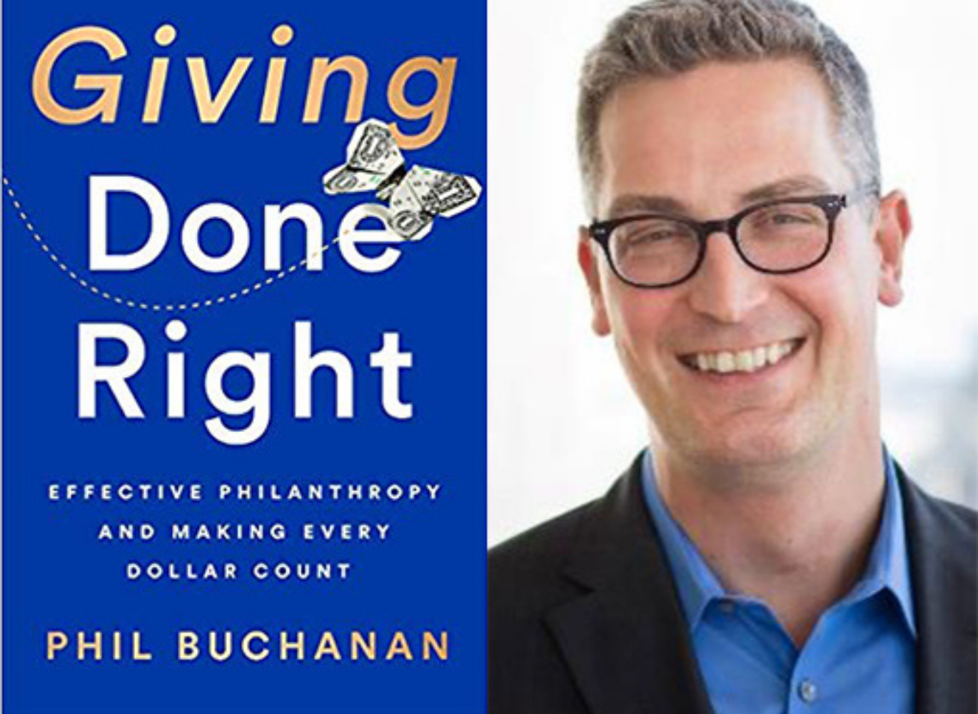 Photo of Phil Buchanan showcasing his "Giving Done Right" event