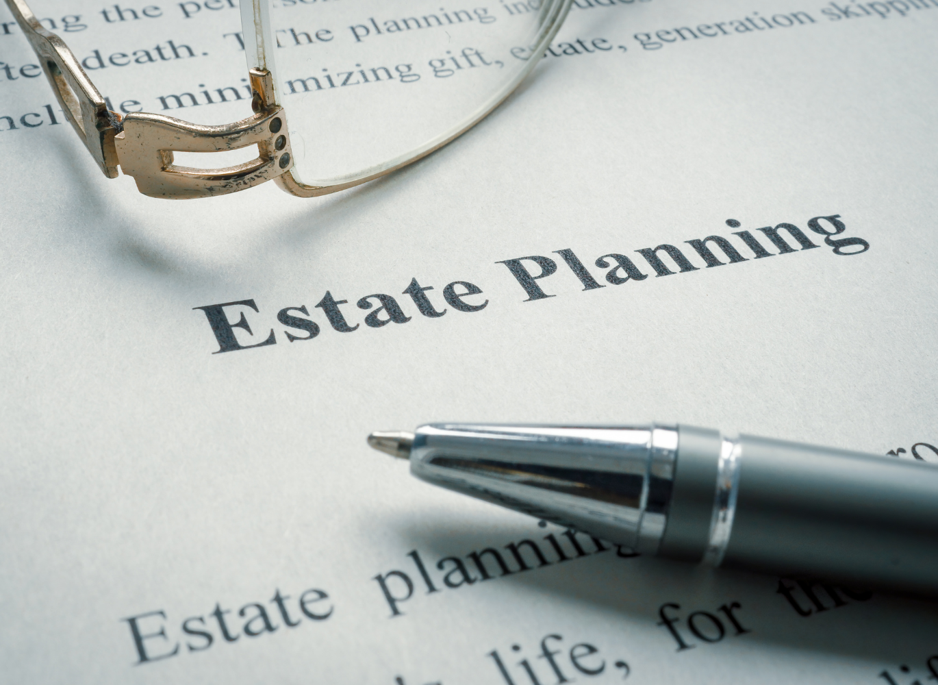 Estate planning written on document